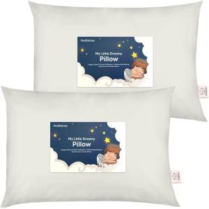 imageKeaBabies 2Pack Toddler Pillow 13x18  Soft Organic Cotton Kids Travel Bed Pillows for Sleeping School Nap Machine Washable Toddlers 2 to 5 Pillowcase Sold Separately HeartsPearl Gray
