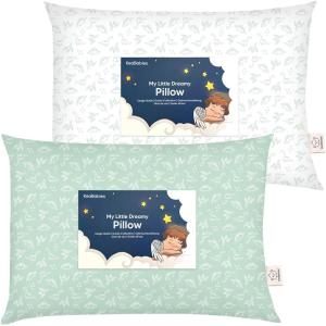 imageKeaBabies 2Pack Toddler Pillow 13x18  Soft Organic Cotton Kids Travel Bed Pillows for Sleeping School Nap Machine Washable Toddlers 2 to 5 Pillowcase Sold Separately HeartsDinoland