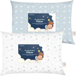 imageKeaBabies 2Pack Toddler Pillow 13x18  Soft Organic Cotton Kids Travel Bed Pillows for Sleeping School Nap Machine Washable Toddlers 2 to 5 Pillowcase Sold Separately HeartsSpacecrafts