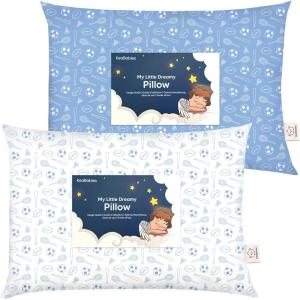 imageKeaBabies 2Pack Toddler Pillow 13x18  Soft Organic Cotton Kids Travel Bed Pillows for Sleeping School Nap Machine Washable Toddlers 2 to 5 Pillowcase Sold Separately HeartsSports