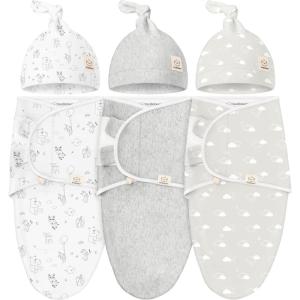 imageKeaBabies 3Pack Swaddles for Newborns Girls Boys with Hats  Organic Soft Baby Sleep Sacks Breathable Baby Swaddle 36 Months Beanies Set Premie Infant Sleep Sack 03 Months BunniesAspire
