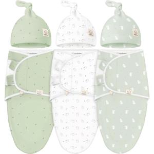 imageKeaBabies 3Pack Swaddles for Newborns Girls Boys with Hats  Organic Soft Baby Sleep Sacks Breathable Baby Swaddle 36 Months Beanies Set Premie Infant Sleep Sack 03 Months BunniesBunnies