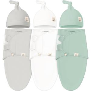 imageKeaBabies 3Pack Swaddles for Newborns Girls Boys with Hats  Organic Soft Baby Sleep Sacks Breathable Baby Swaddle 36 Months Beanies Set Premie Infant Sleep Sack 03 Months BunniesSage