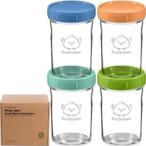 imageKeaBabies 4pk 8oz ampamp 4pk 4oz Glass Baby Food Containers with Lids  LeakProof Microwavable Small Glass Jars Baby Purees ampamp Toddler Snack Storage Containers BPAFree Dishwasher ampamp Freezer SafeSageKea