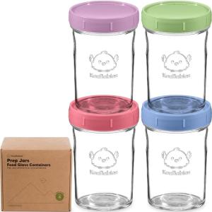 imageKeaBabies 4pk 8oz ampamp 4pk 4oz Glass Baby Food Containers with Lids  LeakProof Microwavable Small Glass Jars Baby Purees ampamp Toddler Snack Storage Containers BPAFree Dishwasher ampamp Freezer SafeSageNord
