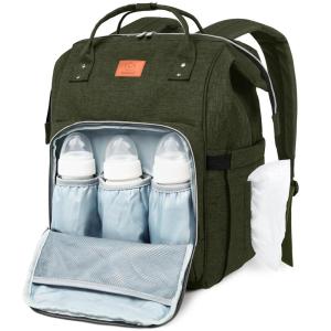 imageKeaBabies Baby Diaper Bag Backpack  Large Baby Bag for Boys Girls Waterproof Multi Function Travel Diaper Backpack with Changing Pad Durable Travel Essentials for Moms and Dads Navy BlueDark Olive