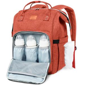 imageKeaBabies Baby Diaper Bag Backpack  Large Baby Bag for Boys Girls Waterproof Multi Function Travel Diaper Backpack with Changing Pad Durable Travel Essentials for Moms and Dads Navy BlueRustic Red