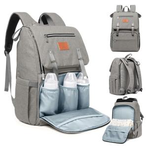 imageKeaBabies Baby Diaper Bag Backpack Travel  Large Baby Bag for Mom and Dad Waterproof MultiFunction Girl Boy Diaper Backpack with Changing Pad Durable Travel Essentials Classic GrayClassic Gray