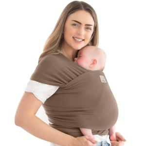 imageKeaBabies Baby Wrap Carrier  All in 1 Original Baby Carrier Newborn to Toddler Sling Easy to Wear Hands Free Bonding Lightweight Breathable Infant Wraps Trendy BlackSaddle Brown