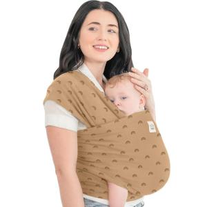 imageKeaBabies Baby Wrap Carrier  All in 1 Original Baby Carrier Newborn to Toddler Sling Easy to Wear Hands Free Bonding Lightweight Breathable Infant Wraps Trendy BlackRainbow
