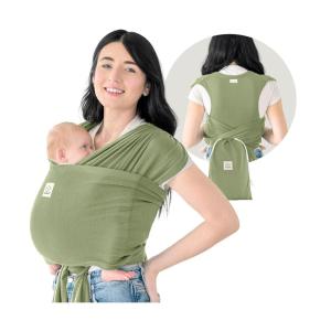 imageKeaBabies Baby Wrap Carrier Ring Sling  Easy to Wear Adjustable DLite Baby Carrier Newborn to Toddler Infant Carrying Shirt Hands Free Bonding Breathable Fabric Wearing Wrap Stone GrayDusty Olive