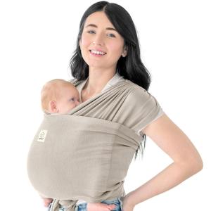 imageKeaBabies Baby Wrap Carrier Ring Sling  Easy to Wear Adjustable DLite Baby Carrier Newborn to Toddler Infant Carrying Shirt Hands Free Bonding Breathable Fabric Wearing Wrap Stone GrayStone Gray
