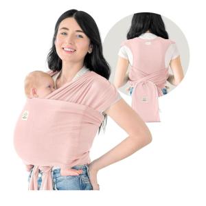 imageKeaBabies Baby Wrap Carrier Ring Sling  Easy to Wear Adjustable DLite Baby Carrier Newborn to Toddler Infant Carrying Shirt Hands Free Bonding Breathable Fabric Wearing Wrap Stone GrayDusty Pink