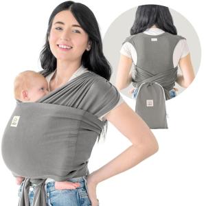imageKeaBabies Baby Wrap Carrier Ring Sling  Easy to Wear Adjustable DLite Baby Carrier Newborn to Toddler Infant Carrying Shirt Hands Free Bonding Breathable Fabric Wearing Wrap Stone GrayGraphite
