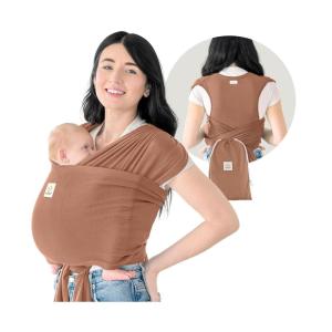 imageKeaBabies Baby Wrap Carrier Ring Sling  Easy to Wear Adjustable DLite Baby Carrier Newborn to Toddler Infant Carrying Shirt Hands Free Bonding Breathable Fabric Wearing Wrap Stone GrayTerracota