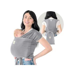 imageKeaBabies Baby Wrap Carrier Ring Sling  Easy to Wear Adjustable DLite Baby Carrier Newborn to Toddler Infant Carrying Shirt Hands Free Bonding Breathable Fabric Wearing Wrap Stone GrayClassic Gray