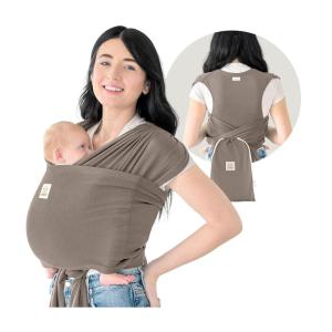 imageKeaBabies Baby Wrap Carrier Ring Sling  Easy to Wear Adjustable DLite Baby Carrier Newborn to Toddler Infant Carrying Shirt Hands Free Bonding Breathable Fabric Wearing Wrap Stone GrayCopper Gray