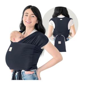 imageKeaBabies Baby Wrap Carrier Ring Sling  Easy to Wear Adjustable DLite Baby Carrier Newborn to Toddler Infant Carrying Shirt Hands Free Bonding Breathable Fabric Wearing Wrap Stone GrayMidnight