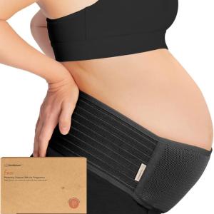 imageKeaBabies Maternity Belly Bands for Pregnant Women  Soft ampamp Breathable Pregnancy Belly Support Band Adjustable Maternity Belt for Back Pelvic Support Comfortable Easy to Use Classic Ivory MLMidnight Black