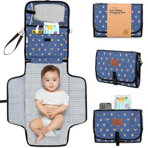 imageKeaBabies Portable Diaper Changing Pad  Large Waterproof Baby Changing Mat Compact Travel Diaper Clutch Functional Pockets Fit Newborn Essentials Wipeable ampamp Padded Baby Changer PrismPets  Paws