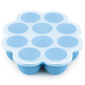 imageKeaBabies Silicone Food Freezer Trays with Lid 2oz x 10 Pods Baby Food Storage Containers Easy Puree Meal Prep Breast Milk Silicone Freezer Molds DishwasherMicrowave SafeBPAFreeBlossomMisty Blue