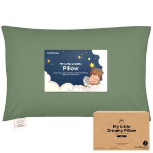 imageKeaBabies Toddler Pillow with Pillowcase Jumbo 14X20  Soft Organic Cotton Toddler Pillows for Sleeping  Machine Washable  Perfect for Travel Toddler Bed Set Soft WhiteJungle Green