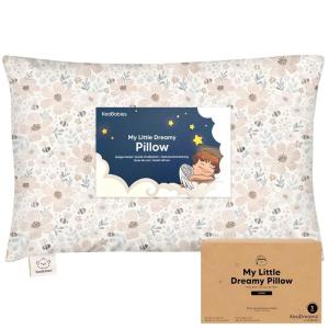 imageKeaBabies Toddler Pillow with Pillowcase Jumbo 14X20  Soft Organic Cotton Toddler Pillows for Sleeping  Machine Washable  Perfect for Travel Toddler Bed Set Soft WhiteFlora Vale
