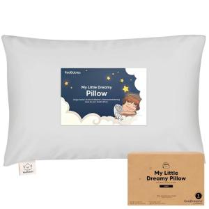 imageKeaBabies Toddler Pillow with Pillowcase Jumbo 14X20  Soft Organic Cotton Toddler Pillows for Sleeping  Machine Washable  Perfect for Travel Toddler Bed Set Soft WhiteFrench Gray