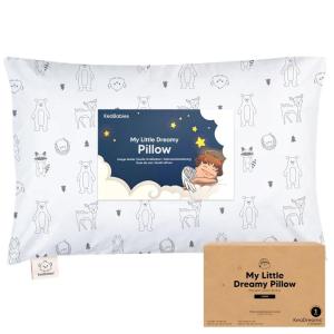imageKeaBabies Toddler Pillow with Pillowcase Jumbo 14X20  Soft Organic Cotton Toddler Pillows for Sleeping  Machine Washable  Perfect for Travel Toddler Bed Set Soft WhiteKeafriends