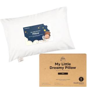 imageMini Toddler Pillow with Pillowcase  9x13 My Little Dreamy Travel Kids Pillow for Sleeping Toddler Bed Small Tiny Organic Cotton Pillowcase Soft ampamp Breathable Kids 24 Years Old PolarSoft White