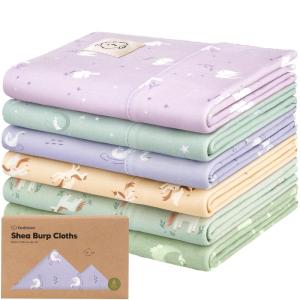 imageOrganic Burp Cloths Baby Boy Girl  6Pack Large Cotton Burping Cloths for Babies Spit Up Rags Super Absorbent Ultra Soft Newborn Rag Gender Neutral Machine Washable DurableTerracottaLunaris