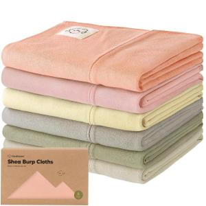 imageOrganic Burp Cloths Baby Boy Girl  6Pack Large Cotton Burping Cloths for Babies Spit Up Rags Super Absorbent Ultra Soft Newborn Rag Gender Neutral Machine Washable DurableTerracottaEmbrace
