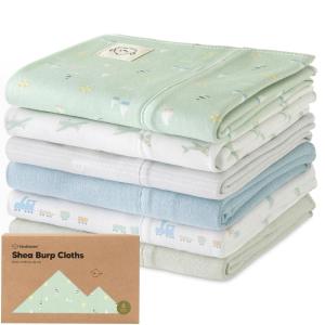 imageOrganic Burp Cloths Baby Boy Girl  6Pack Large Cotton Burping Cloths for Babies Spit Up Rags Super Absorbent Ultra Soft Newborn Rag Gender Neutral Machine Washable DurableTerracottaVessels