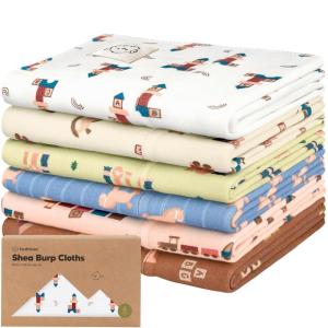imageOrganic Burp Cloths Baby Boy Girl  6Pack Large Cotton Burping Cloths for Babies Spit Up Rags Super Absorbent Ultra Soft Newborn Rag Gender Neutral Machine Washable DurableTerracottaToy Land