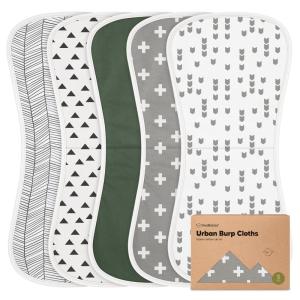 imageOrganic Burp Cloths Baby Boy ampamp Girl  5Pack Super Absorbent Cotton Burping Cloths for Babies Soft ampamp Plush Newborn Spit Up Rags Infant Towels for Milk Spit Up Unisex Large 21quot x 10quot CountrysideCrossroads