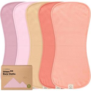 imageOrganic Burp Cloths Baby Boy ampamp Girl  5Pack Super Absorbent Cotton Burping Cloths for Babies Soft ampamp Plush Newborn Spit Up Rags Infant Towels for Milk Spit Up Unisex Large 21quot x 10quot CountrysideMuted PastelQuin