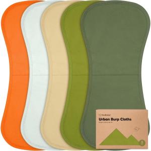 imageOrganic Burp Cloths Baby Boy ampamp Girl  5Pack Super Absorbent Cotton Burping Cloths for Babies Soft ampamp Plush Newborn Spit Up Rags Infant Towels for Milk Spit Up Unisex Large 21quot x 10quot CountrysidePalms