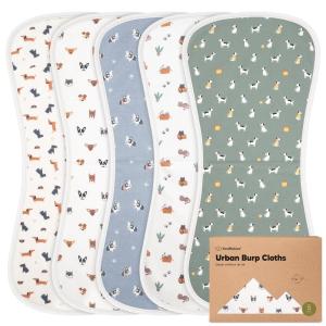 imageOrganic Burp Cloths Baby Boy ampamp Girl  5Pack Super Absorbent Cotton Burping Cloths for Babies Soft ampamp Plush Newborn Spit Up Rags Infant Towels for Milk Spit Up Unisex Large 21quot x 10quot CountrysidePets  Paws