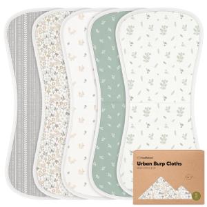 imageOrganic Burp Cloths Baby Boy ampamp Girl  5Pack Super Absorbent Cotton Burping Cloths for Babies Soft ampamp Plush Newborn Spit Up Rags Infant Towels for Milk Spit Up Unisex Large 21quot x 10quot CountrysidePrairie
