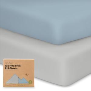 imagePack and Play Sheets Fitted  2Pack Mini Crib Sheets for Pack N Play Mattress 38x26 Soft ampamp Cozy Neutral Toddler Playard Bedding Snug Fitted Mini Baby Crib Mattress Cover Boy Girl ABC LandSteel