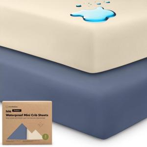 imagePack and Play Sheets Fitted  2Pack Mini Crib Sheets for Pack N Play Mattress 38x26 Soft ampamp Cozy Neutral Toddler Playard Bedding Snug Fitted Mini Baby Crib Mattress Cover Boy Girl ABC LandMaritime