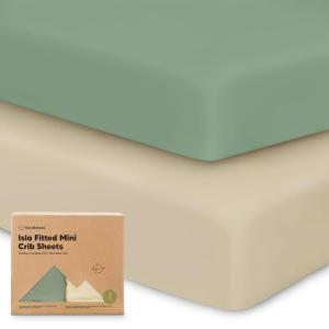 imagePack and Play Sheets Fitted  2Pack Mini Crib Sheets for Pack N Play Mattress 38x26 Soft ampamp Cozy Neutral Toddler Playard Bedding Snug Fitted Mini Baby Crib Mattress Cover Boy Girl ABC LandHedges