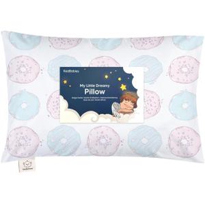 imageToddler Pillow with Pillowcase  13x18 My Little Dreamy Kids Travel Bed Pillows for Sleeping Organic Cotton Small Pillowcase Soft ampamp Breathable Machine Washable Toddlers 25 Years Old Soft WhiteDonuts