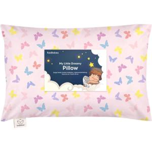 imageToddler Pillow with Pillowcase  13x18 My Little Dreamy Kids Travel Bed Pillows for Sleeping Organic Cotton Small Pillowcase Soft ampamp Breathable Machine Washable Toddlers 25 Years Old Soft WhiteFlutter