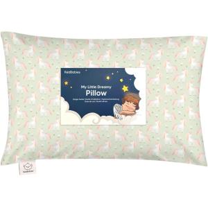 imageToddler Pillow with Pillowcase  13x18 My Little Dreamy Kids Travel Bed Pillows for Sleeping Organic Cotton Small Pillowcase Soft ampamp Breathable Machine Washable Toddlers 25 Years Old Soft WhiteGrace