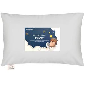 imageToddler Pillow with Pillowcase  13x18 My Little Dreamy Kids Travel Bed Pillows for Sleeping Organic Cotton Small Pillowcase Soft ampamp Breathable Machine Washable Toddlers 25 Years Old Soft WhiteFrench Gray