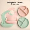 imageKeaBabies 2Pack Silicone Baby Bibs for Eating  Sturdy FoodGrade Silicone Bibs for Babies Girl Boy Large Food Catcher Clean ampamp Put On Easily Waterproof Toddler Feeding Essentials ButterfliesMellow