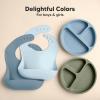 imageKeaBabies 2Pack Silicone Baby Bibs for Eating  Sturdy FoodGrade Silicone Bibs for Babies Girl Boy Large Food Catcher Clean ampamp Put On Easily Waterproof Toddler Feeding Essentials ButterfliesOcean