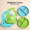 imageKeaBabies 2Pack Silicone Baby Bibs for Eating  Sturdy FoodGrade Silicone Bibs for Babies Girl Boy Large Food Catcher Clean ampamp Put On Easily Waterproof Toddler Feeding Essentials ButterfliesCloud Nine