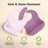 imageKeaBabies 2Pack Silicone Baby Bibs for Eating  Sturdy FoodGrade Silicone Bibs for Babies Girl Boy Large Food Catcher Clean ampamp Put On Easily Waterproof Toddler Feeding Essentials ButterfliesAmethyst